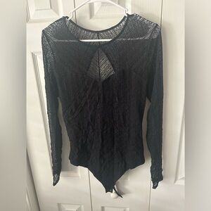 Abercrombie & Fitch Black Lace Bodysuit Large